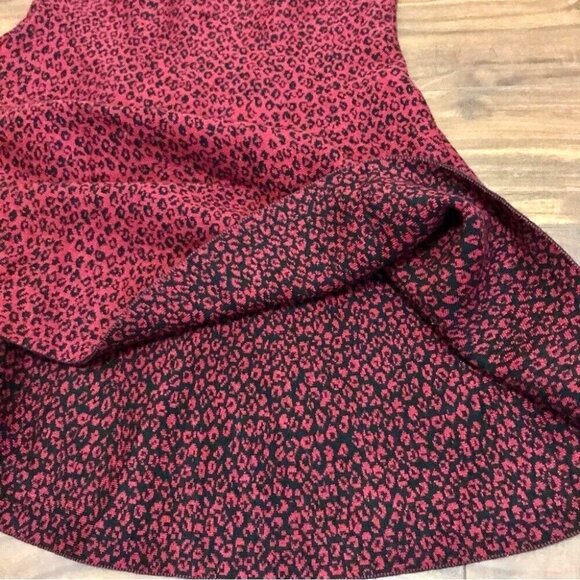 Vintage Classic Concepts‎ Women's Red Cheetah Print Knit Skater Skirt Size M Y2K - Picture 2 of 7